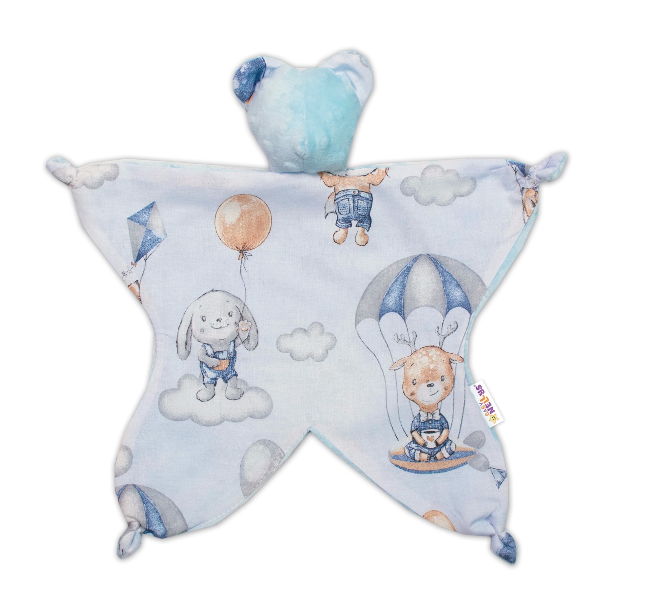 Maznáčik Macko Lietajúce zvieratká (modrý)