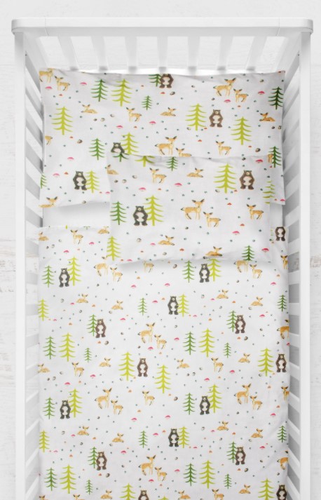 MBaby: 3-dielny set Lesné zvieratká (biela)