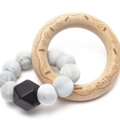 Mimijo: Silikónové hryzátko Donut (čierny)