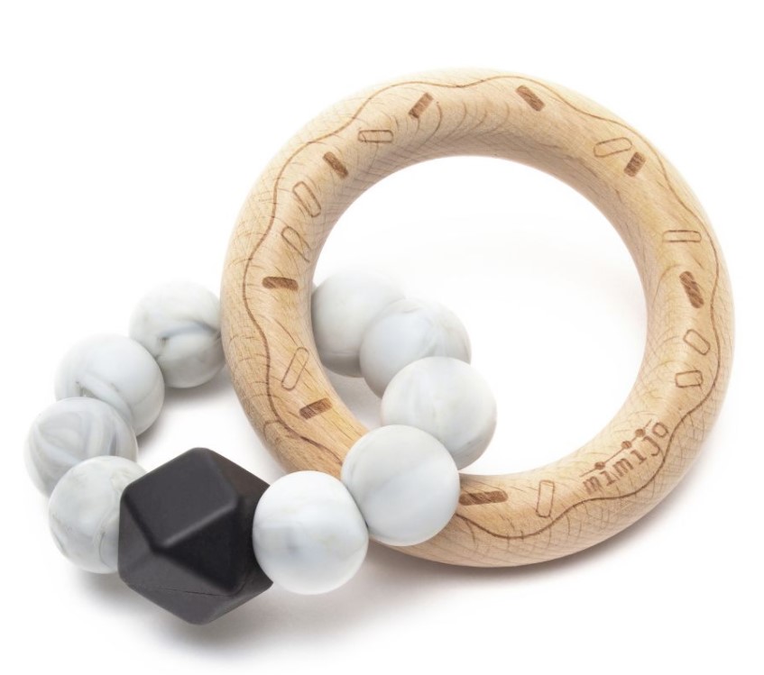 Mimijo: Silikónové hryzátko Donut (čierny)