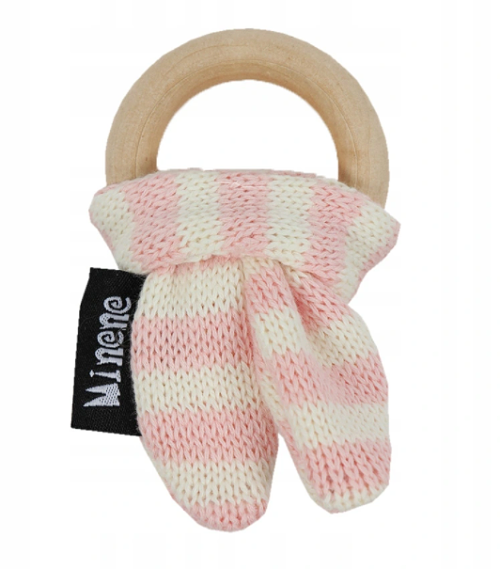 Minene: Drevené hryzátko Zajačik (ružové)
