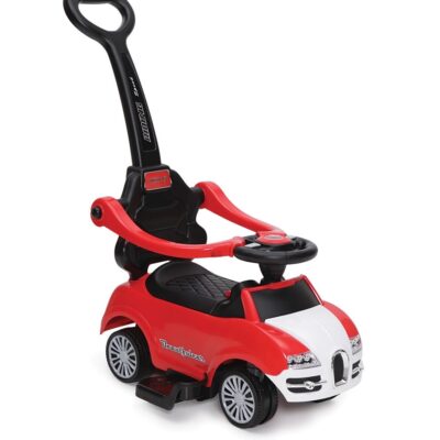 Moni: Odrážadlo s vodiacou tyčou Smile Rider 2v1 (červené)