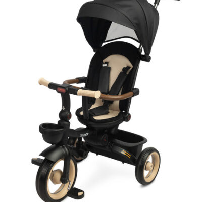 Multifunkčná detská trojkolka SABER - béžová, čierna
