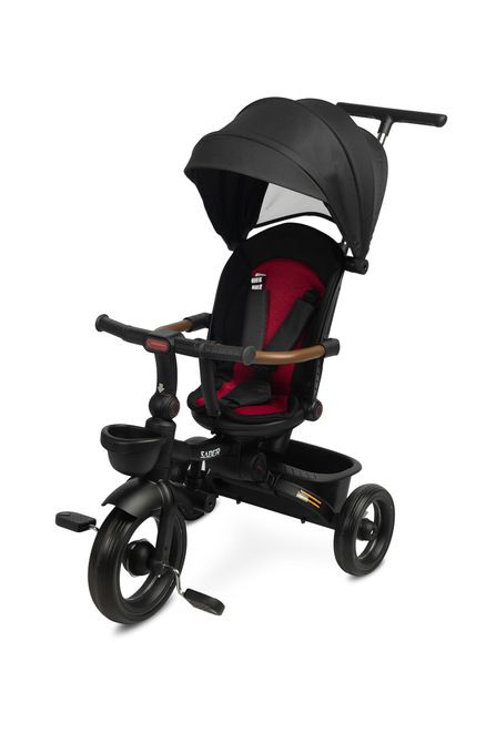 Multifunkčná detská trojkolka SABER - červená, čierna
