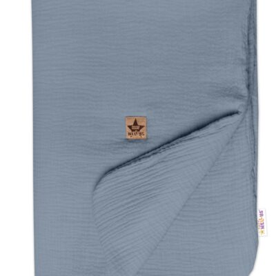 Mušelínová dečka s výplňou 75 x 100 cm, Baby Nellys, denim