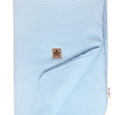 Mušelínová dečka s výplňou 75 x 100 cm, Baby Nellys, svetlo modrá