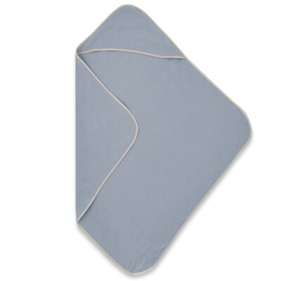 Mušelínová osuška s kapucňou NATURE, 80x80 cm, jeans