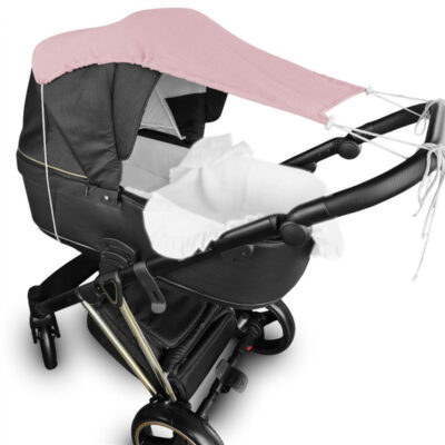 Mušelínová slnečná strieška na kočík NATURE - pudrovoružová