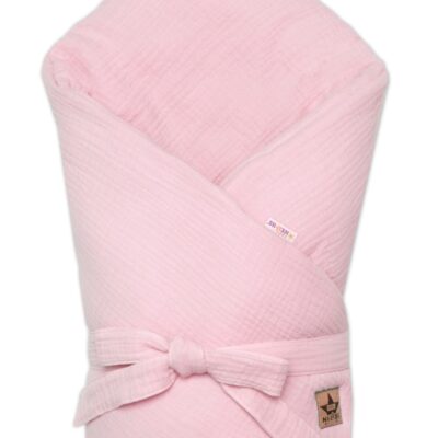 Mušelínová zavinovačka na zaväzovanie, Baby Nellys, 75x75cm, ružová