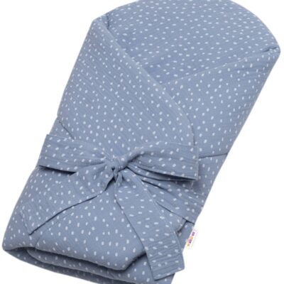 Mušelinová zavinovačka s výstužou na zaväzovanie DOTS Baby Nellys 75x75cm, jeans