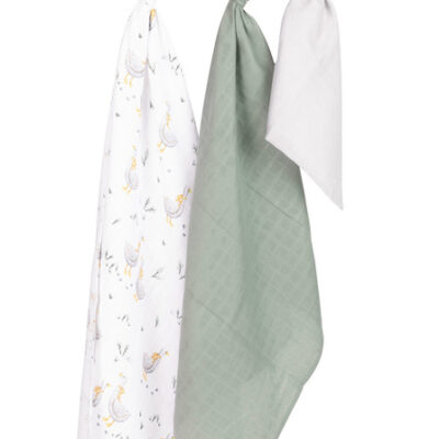 Mušelínové plienky 3 ks - sada rôznych veľkostí - Husičky