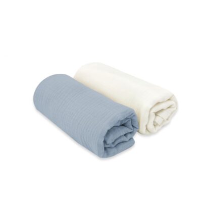 Mušelínové plienky Nature, 80x80 cm, jeans, smotanová - 2ks