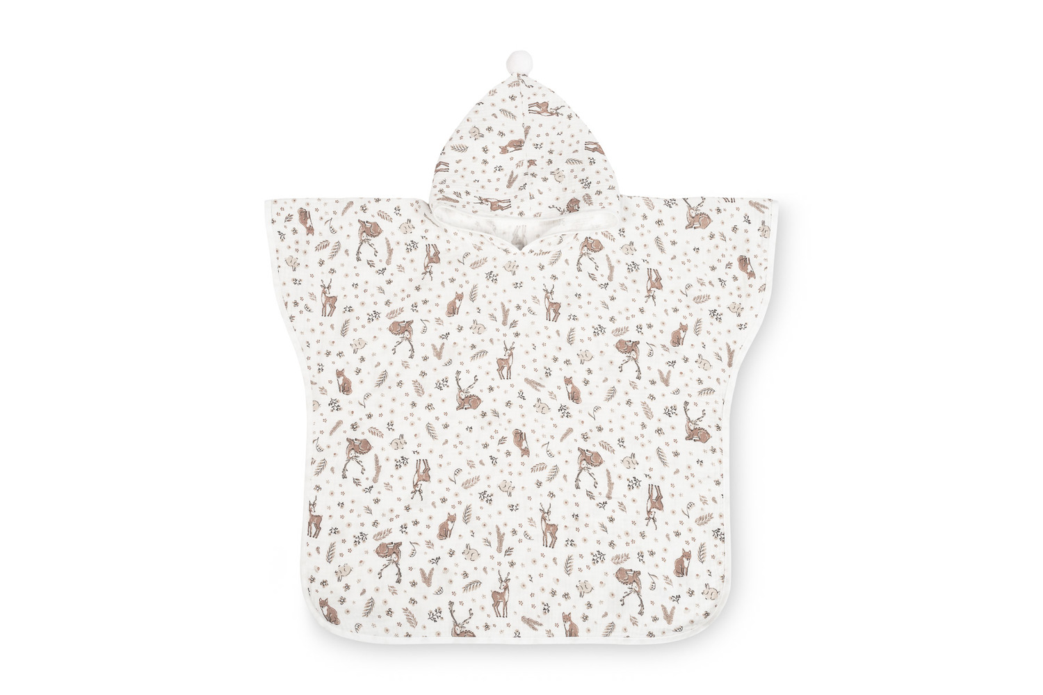 Mušelínové pončo Králičci - biele