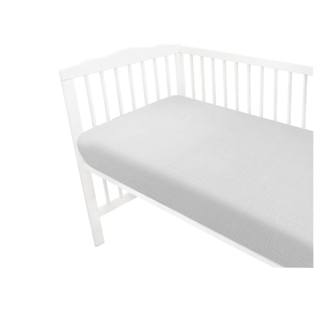 Mušelínové prestieradlo postieľky 60 x 120 NATURE double - šedé