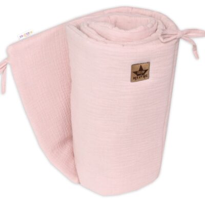 Mušelínový mantinel 160x33 cm, Baby Nellys, púdrovo ružový