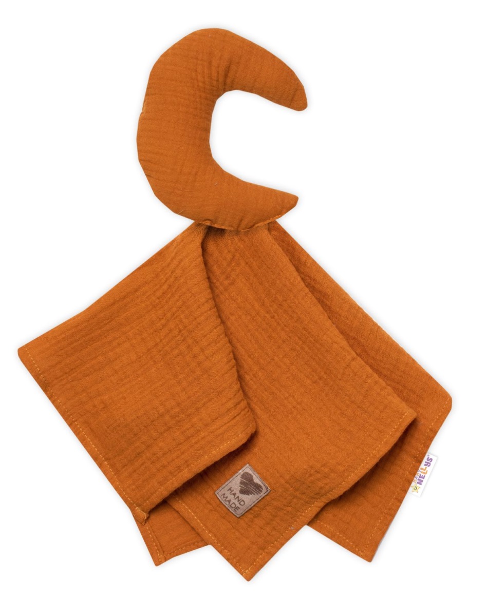 Mušelínový maznáčik Mesiačik (tehlový)