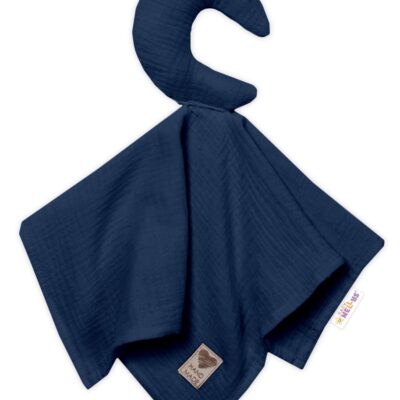 Mušelínový maznáčik Mesiačik (tm. modrá)