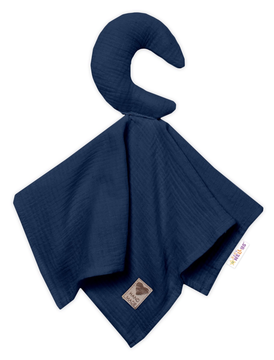 Mušelínový maznáčik Mesiačik (tm. modrá)