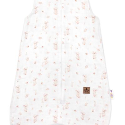 Mušelínový spací vak s nohavičkami GOOSE Baby Nellys Soft, 70cm, biela