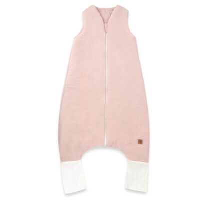 Mušelínový spací vak so zahrnovacími nohavičkami - púdrovo ružový, veľ. M
