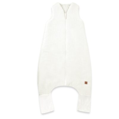 Mušelínový spací vak so zahrnovacími nohavičkami - smotanový, veľ. M