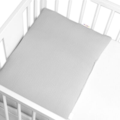 Mušelínový vankúšik s výplňou 40 x 60 cm, Baby Nellys, Maxi, svetlo sivý