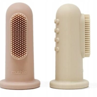 Mushie: Sada silikónových kefiek (ružová/sv. ružová)