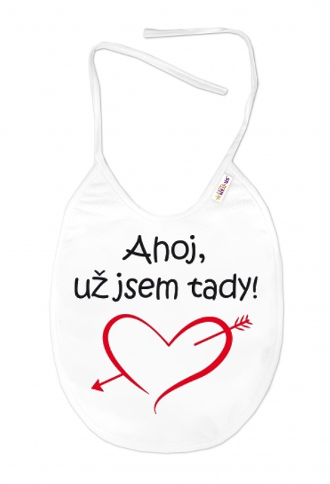 Nepremokavý podbradník, 24 x 27 cm - Ahoj, už jsem tady! Baby Nellys - biely