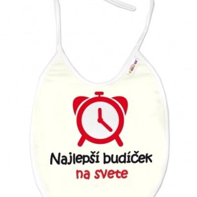 Nepremokavý podbradník, 24 x 27 cm - Najlepší budíček na svete, Baby Nellys - smotanový