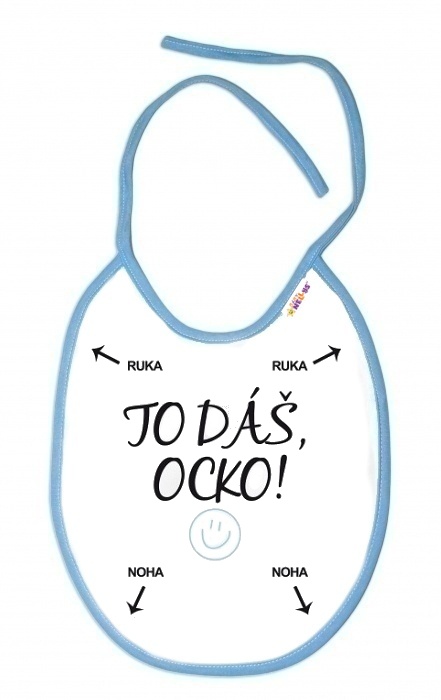 Nepremokavý podbradník Baby Nellys TO DÁŠ OCKO! modrý