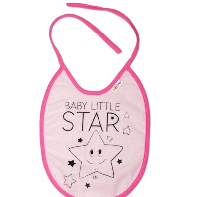 Baby Nellys: Nepremokavý podbradník Little Star (ružový)
