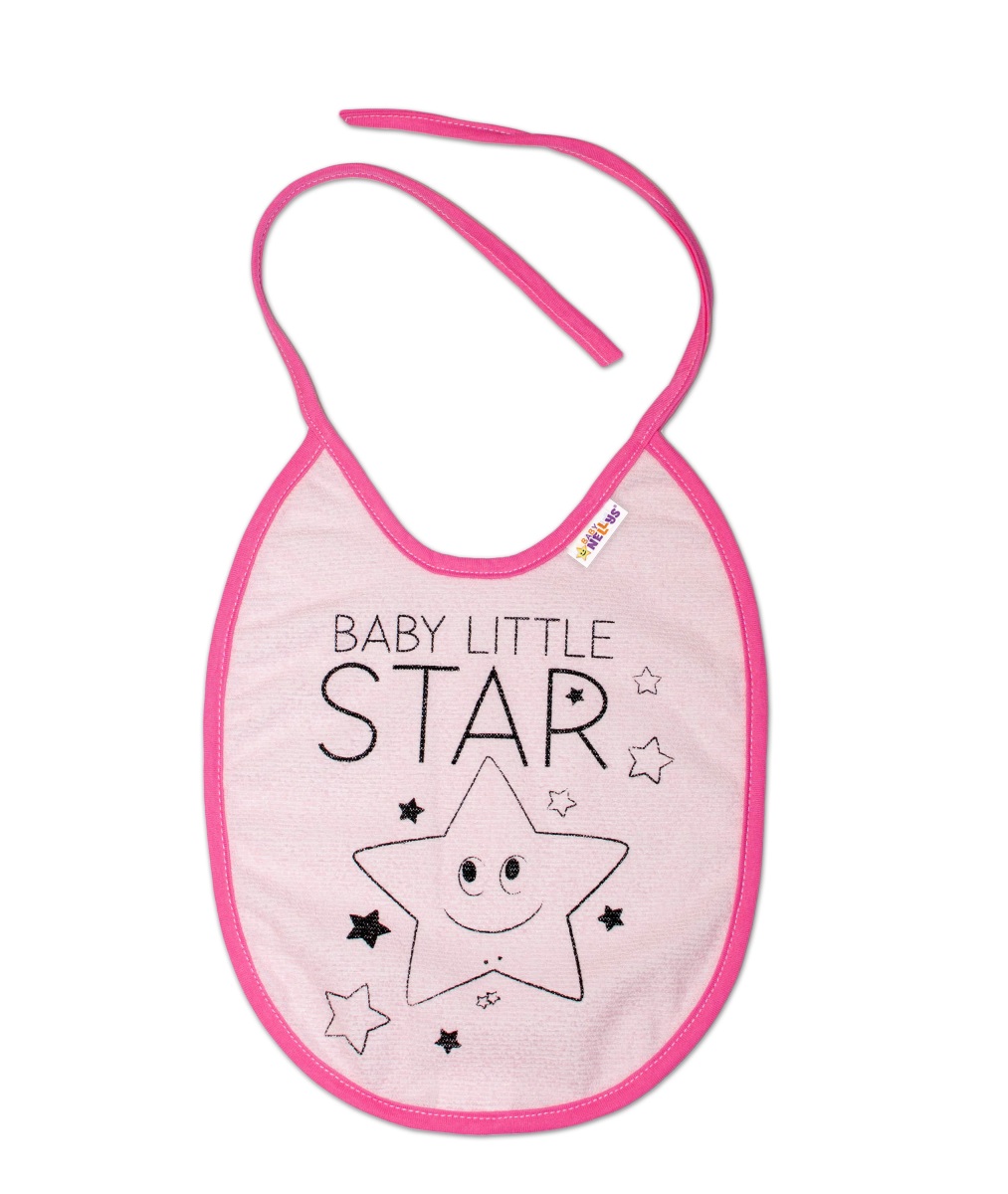 Baby Nellys: Nepremokavý podbradník Little Star (ružový)