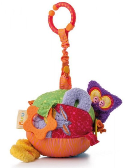 Niny: Závesná plyšová hračka Loptička (hryzátko)