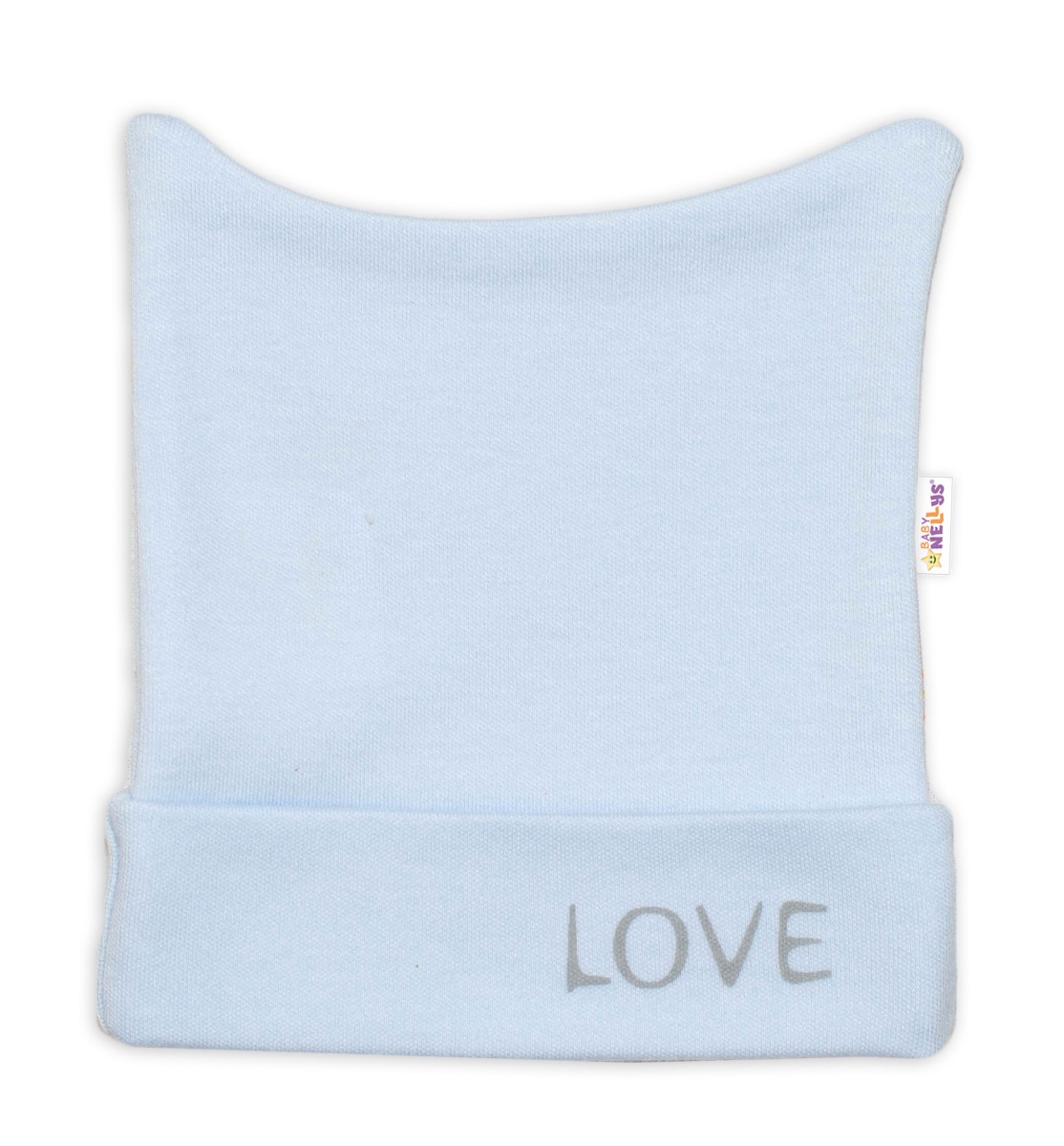 Novorodenecká čiapočka, Love - modrá, veľ. 62