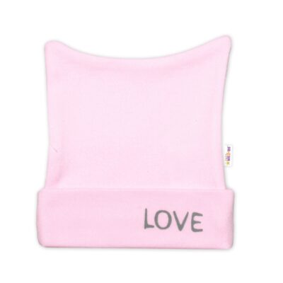 Novorodenecká čiapočka, Love - ružová, veľ. 62