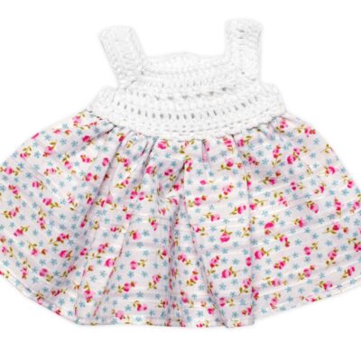 Oblečky/šatičky pre bábiky, Lúčne kvietky Alimi, biele