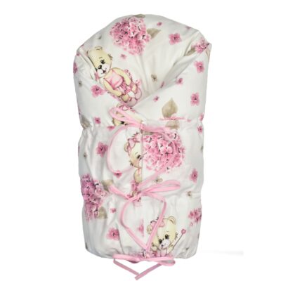 Obliečka, poťah bavlna na retro zavinovačku LALLY, Balerína - biela, rúžová