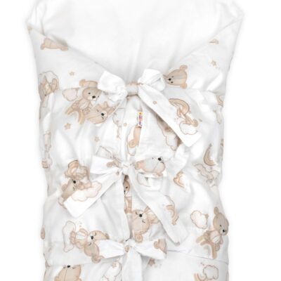 Obliečka, poťah bavlna na retro zavinovačku MAXI, 85x85cm Malý Medvedík - biela, béžová