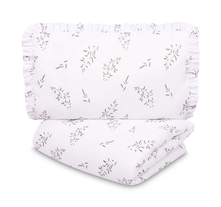 Obliečky do postieľky 135x100, 40x60cm, Lúka, biela, zelená