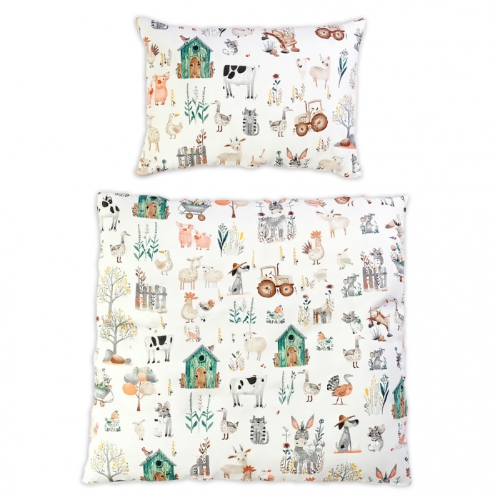 Obliečky do postieľky, 2D sada - Farma, 135x100