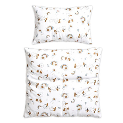 Obliečky do postieľky, 2D sada - Kačiatko, biela/béžová