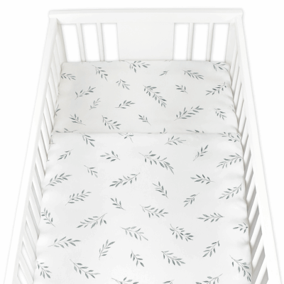 Obliečky do postieľky, 2D sada - Lúka, biela, 135x100