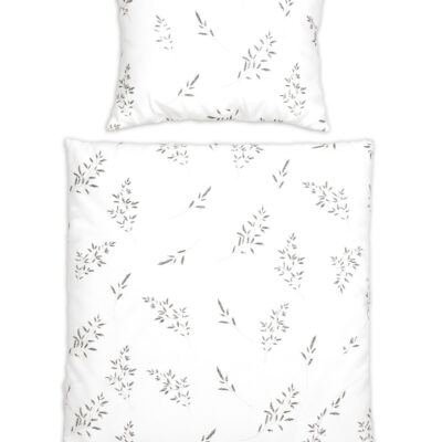 Obliečky do postieľky, 2D sada - Lúka, biela