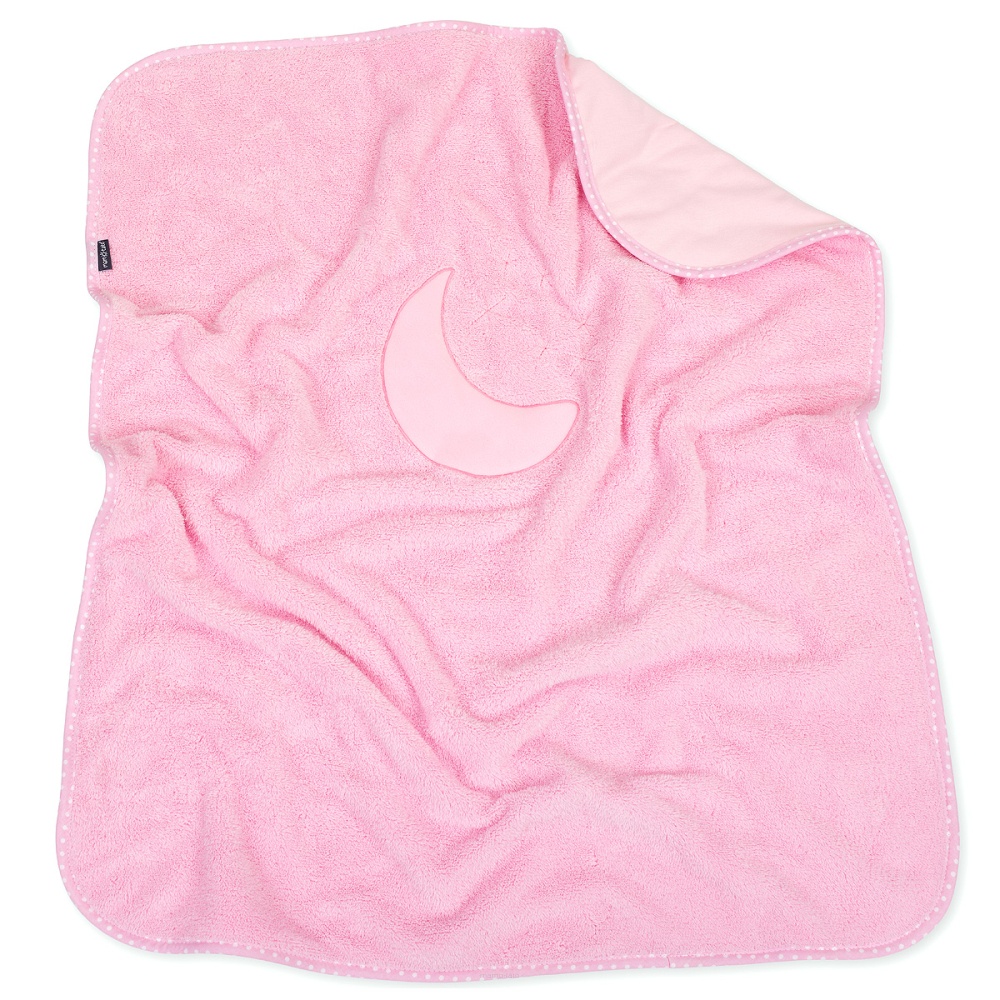 Obojstranná chlpáčková dečka s vyšívkou 75 x 90 cm, Nechtík - ružová