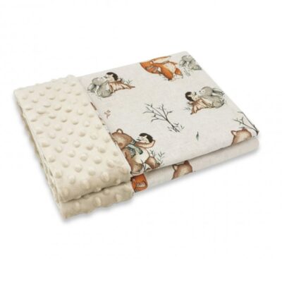 Obojstranná deka, Bavlna/Minky 100 x 75 cm, Friends time - latte