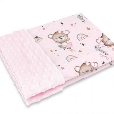 Obojstranná deka, Bavlna/Minky 100 x 75 cm, Little Balerina - ružová