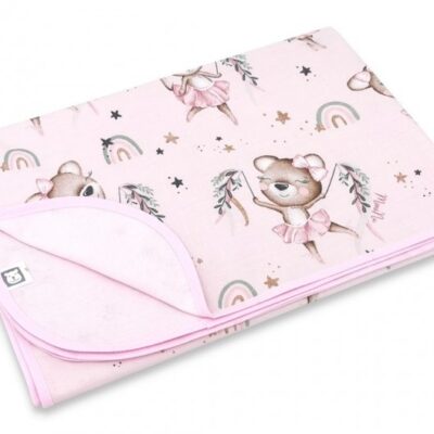 Obojstranná letná deka Bavlna + jersey 100x75cm, Little Balerina - růžová