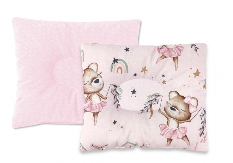 Obojstranný vankúšik, velvet/bavlna, Little Balerina - růžový
