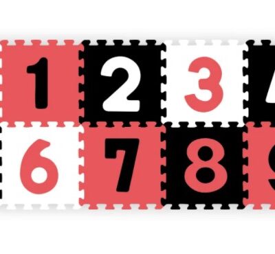 Penové puzzle Čísla 10ks (čierna/červená/biela)