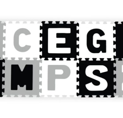 Penové puzzle Písmená 10ks (sivá/čierna/biela)